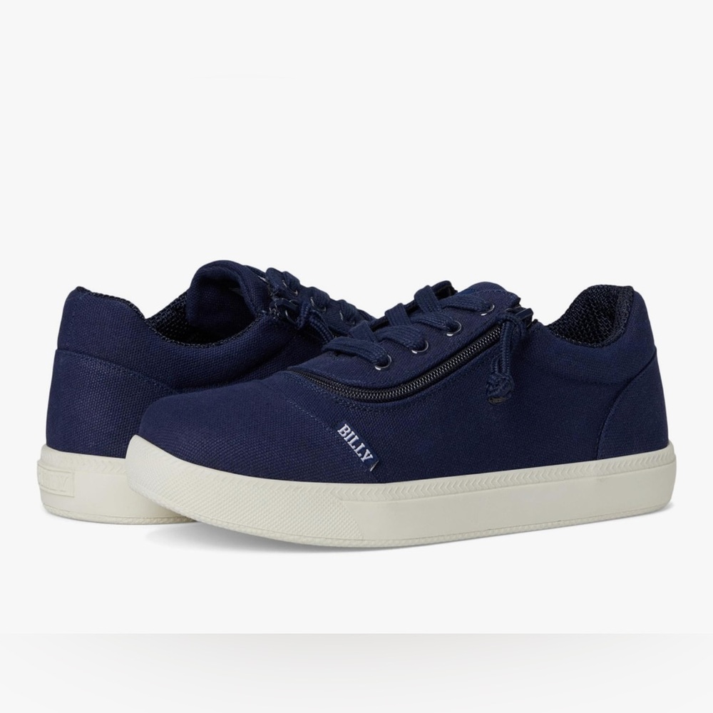 BILLY Kids DR Short Wrap Low II Unisex Kid’s Navy Sneakers Knit Lining  8XW  NWT